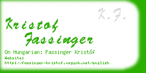 kristof fassinger business card